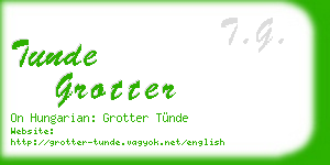 tunde grotter business card